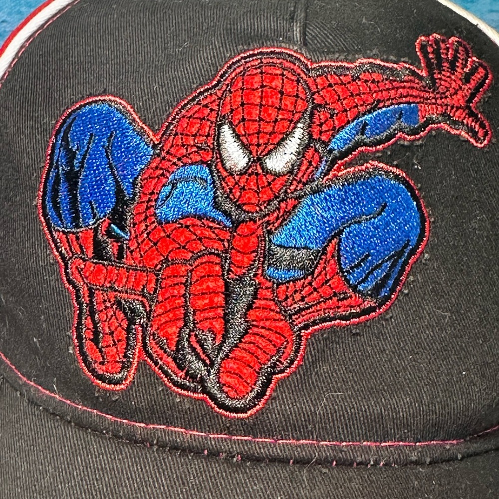 Spiderman Black and Red Adjustable Cap Unisex Kids Youth Hat EUC Strapback - Picture 3 of 10